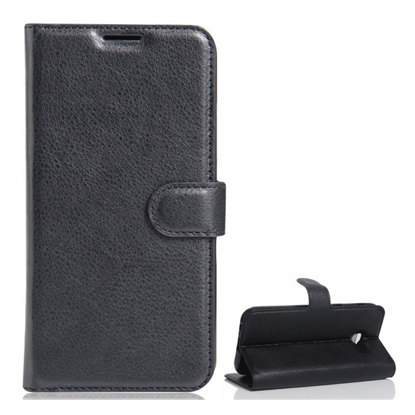 Tok álló, bőr hatású (FLIP, oldalra nyíló, asztali tartó funkció, prémium) FEKETE [Samsung Galaxy A5 (2017) SM-A520F] (5996457677566)