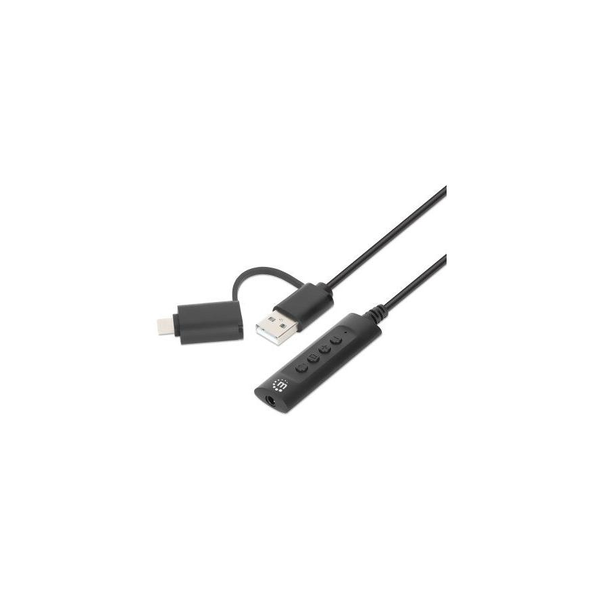 Manhattan 153560 audio-verdeler Zwart