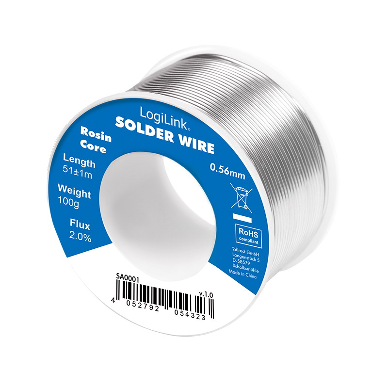 Logilink Forrasztóhuzal, 0,56 mm, 2% réztartalom, 100g (SA0001) (SA0001)