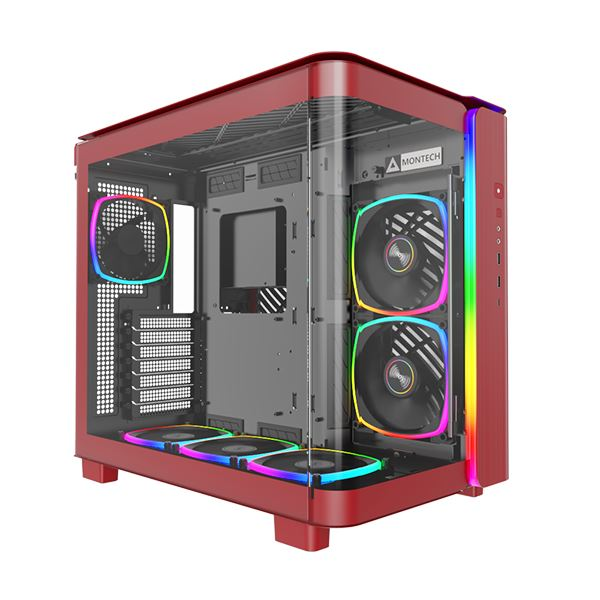 Montech KING 95 PRO táp nélküli ablakos ház piros (4710562747942) (4710562747942)