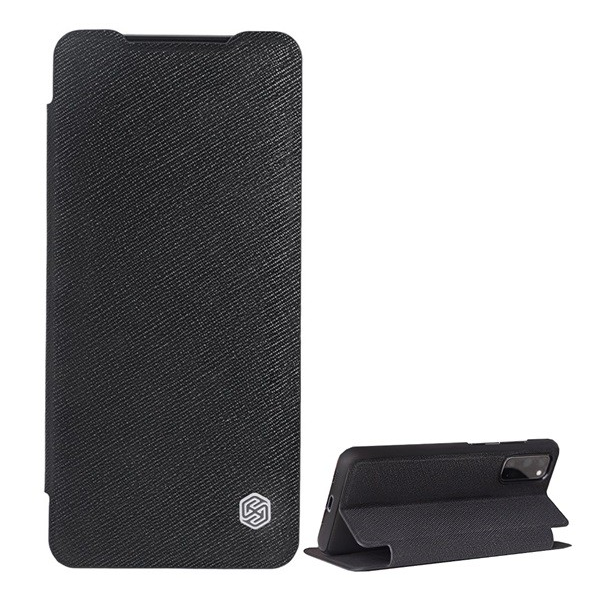 NILLKIN MING tok álló, bőr hatású (FLIP, oldalra nyíló, asztali tartó funkció, bankkártya tartó, textil minta) FEKETE [Samsung Galaxy S20 5G (SM-G981U)] (5996457958085)