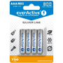 EverActive Silver Line R03 AAA 800 mAh Ni-MH Újratölthető elem (4 db / csomag)