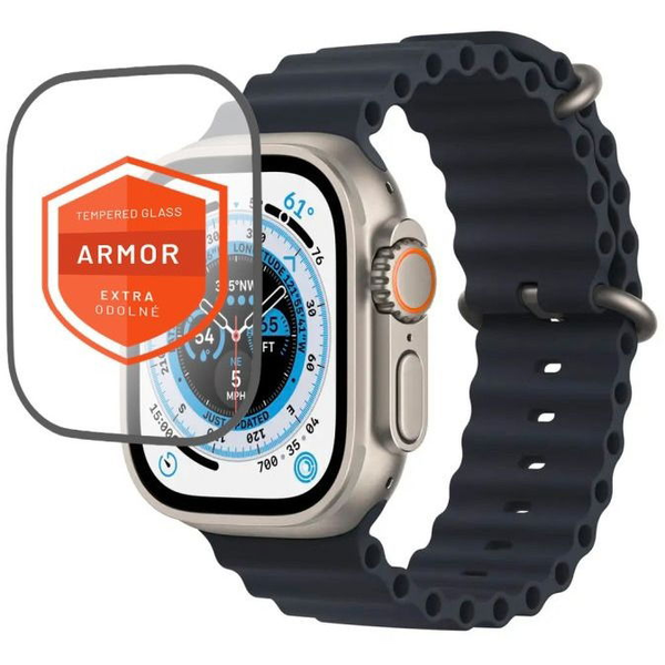 FIXED Armor Apple Watch Ultra 49mm üvegfólia - fekete + applikátor