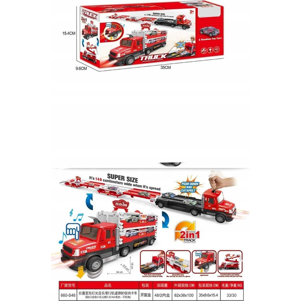 Camión Lanzador 2 En 1 + Accesorios Rojo