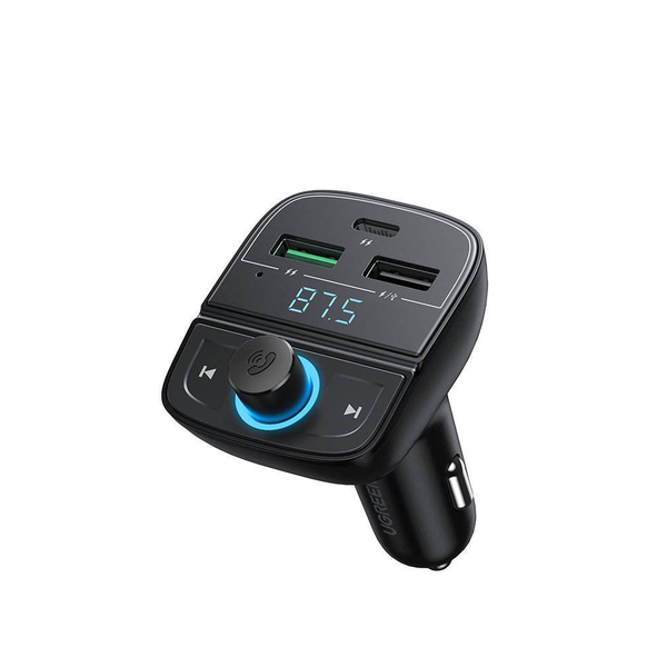 Зарядно за кола Ugreen CD229, FM с Bluetooth 5.0, MP3, 3x USB, TF, micro SD, 4.8A, черен