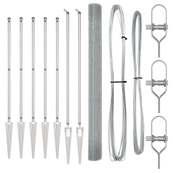 horganyzott drótháló kerítés 7 szögelő oszloppal 1.5x10 m horganyzott acél