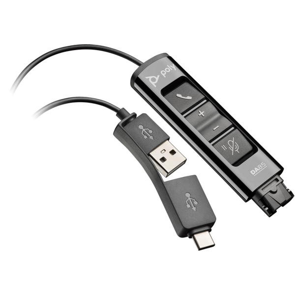 HP Poly DA85 USB to QD Black Adapter TAA Adattatore di interfaccia
