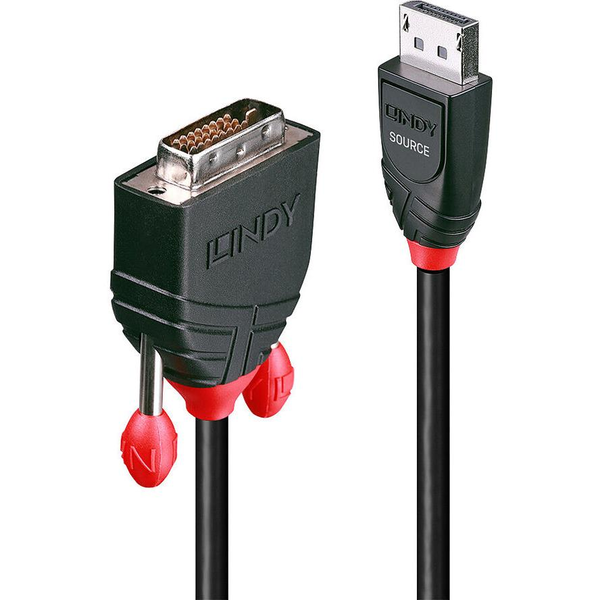 Lindy 41489 cavo e adattatore video 0,5 m DisplayPort DVI-D Nero