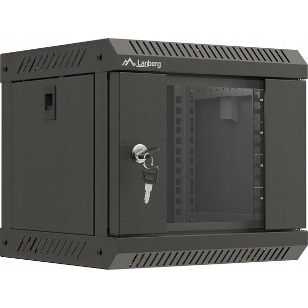 Wall-hung Rack Cabinet 19" 4u 600x450 Grey Perforated Door Lanberg (flat Pack)