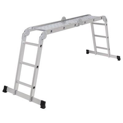TOOLCRAFT Alumínium Többcélú létra Összecsukható Munkamagasság (max.): 4.3 m Ezüst 15.7 kg (TO-10104645)