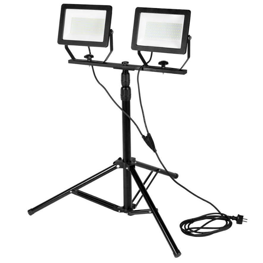 Neo állványos reflektor 2x230V/100W fekete (99096) (N99096)