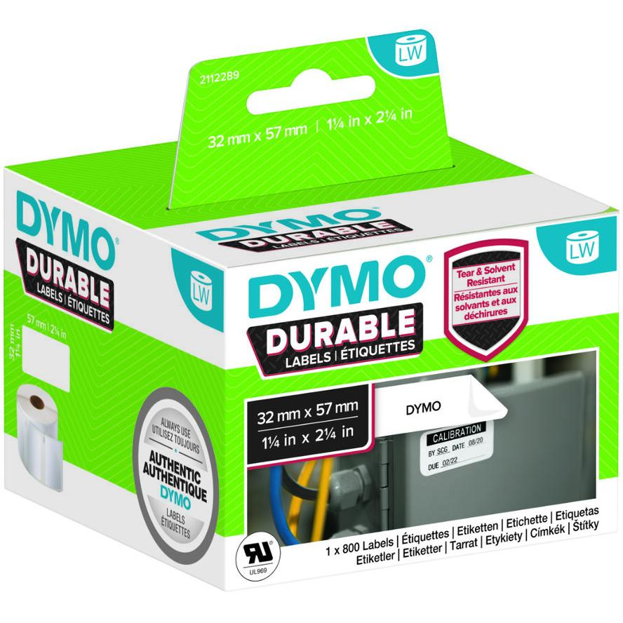 DYMO LW-Kunststoff-Etiketten 32x57mm 800 St weiß permanent (2112289) (2112289)
