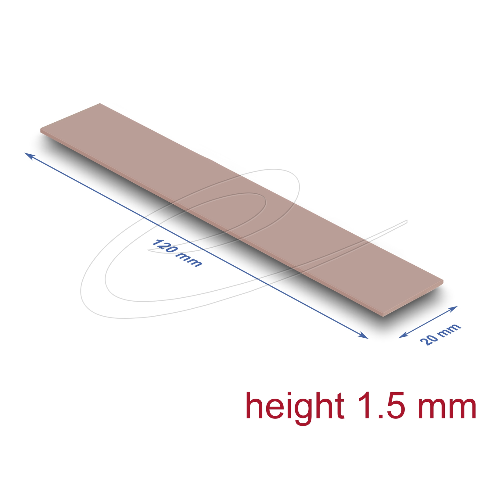 Delock Hővezető párna 120 x 20 x 1,5 mm M.2 modulokhoz 3,0 W/mK nem szilikon anyagú (18482) (18482)