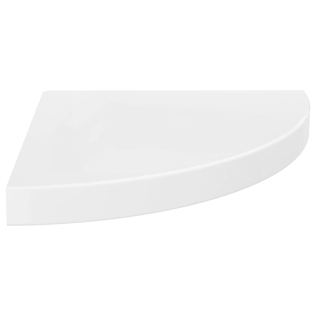 323907 Floating Corner Shelf High Gloss White 35x35x3,8 cm MDF (323907)