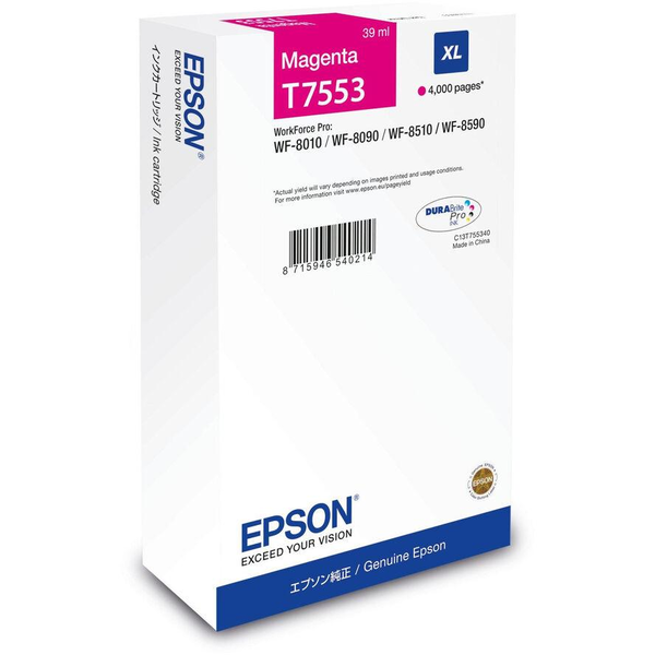 Epson C13T75534N inktcartridge 1 stuk(s) Origineel Hoog (XL) rendement Magenta