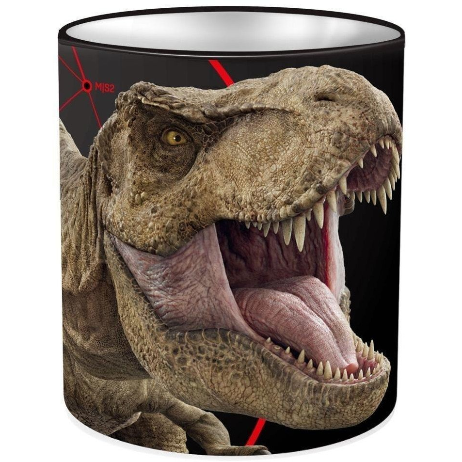 Luna: Jurassic World dinoszauruszos henger alakú fém asztali írószertartó 10x11cm (5205698601651)