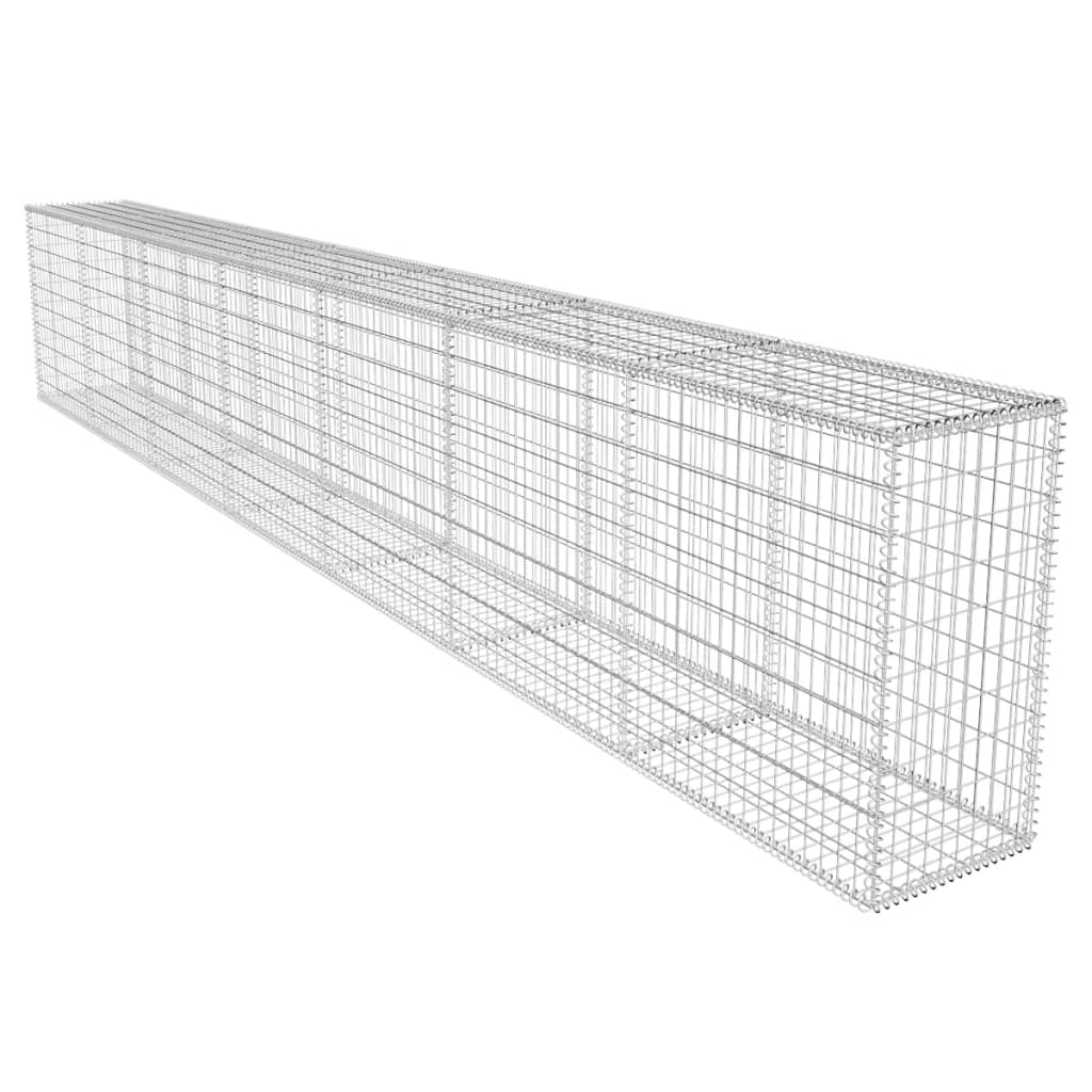 horganyzott acél gabion fal fedéllel 600 x 50 x 100 cm (142530)