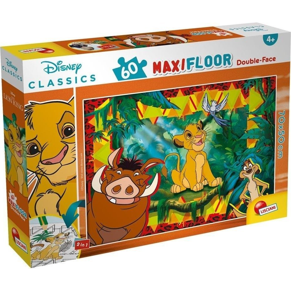 Az Oroszlánkirály 2 az 1-ben 60db-os maxi puzzle és színező 70x50cm - Lisciani (304-91751)