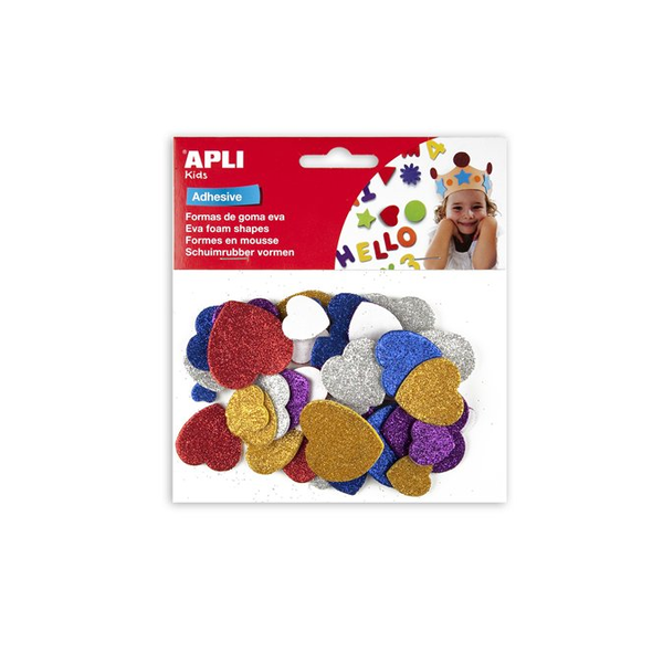 Apli Eva Sheets Moosgumi glitteres szívek (50 db)
