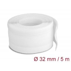 Delock fonott kábelharisnya tépőzárral 5m x 32mm fehér (20818) (Delock20818)
