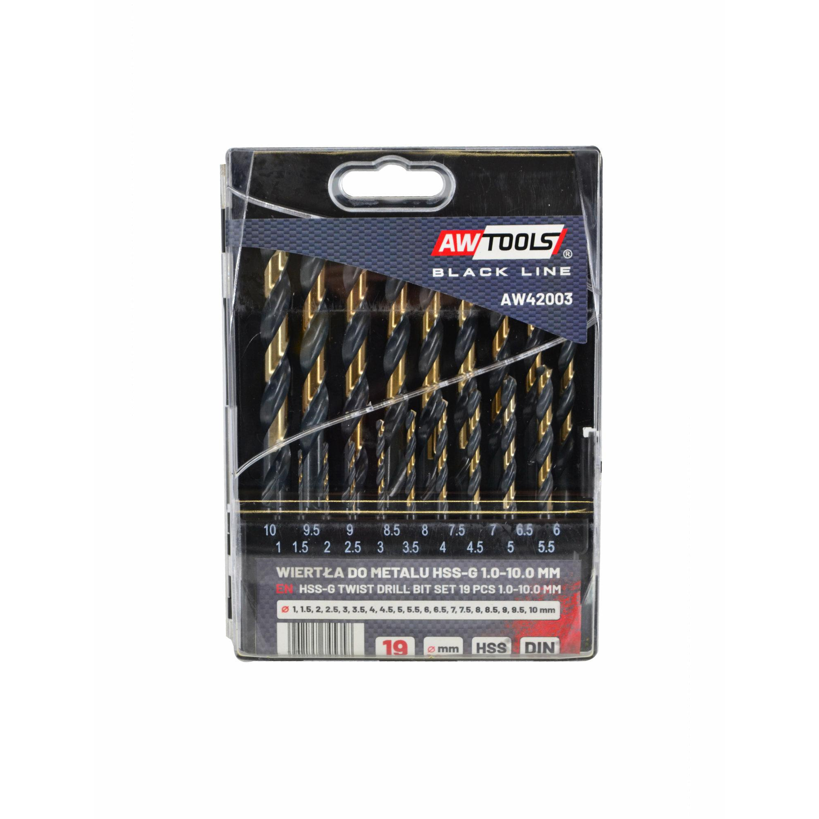 AWTOOLS FÚRÓSZÁR FÉM HSS M2 KPL.19db /1,0-10,0m (AW42003)