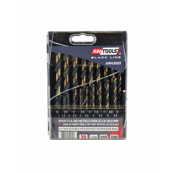 AW WIERTŁO METAL HSS M2 KPL. 19szt. /1,0-10,0mm/ PREMIUM