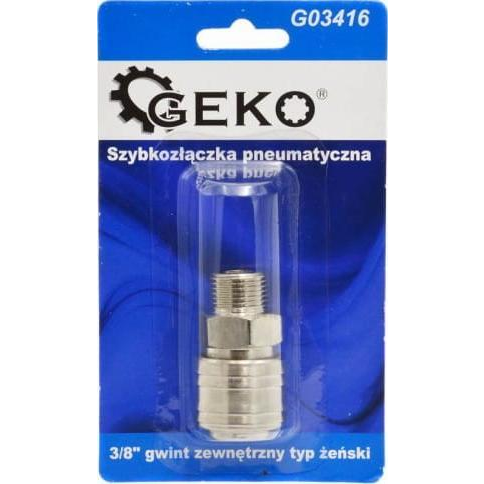  Geko SZYBKOZŁĄCZKA PNEUMATYCZNA TYP ŻEŃSKI 3/8" GWINT ZEWNĘTRZNY (BLISTER) (10/100) G03416 GEKO