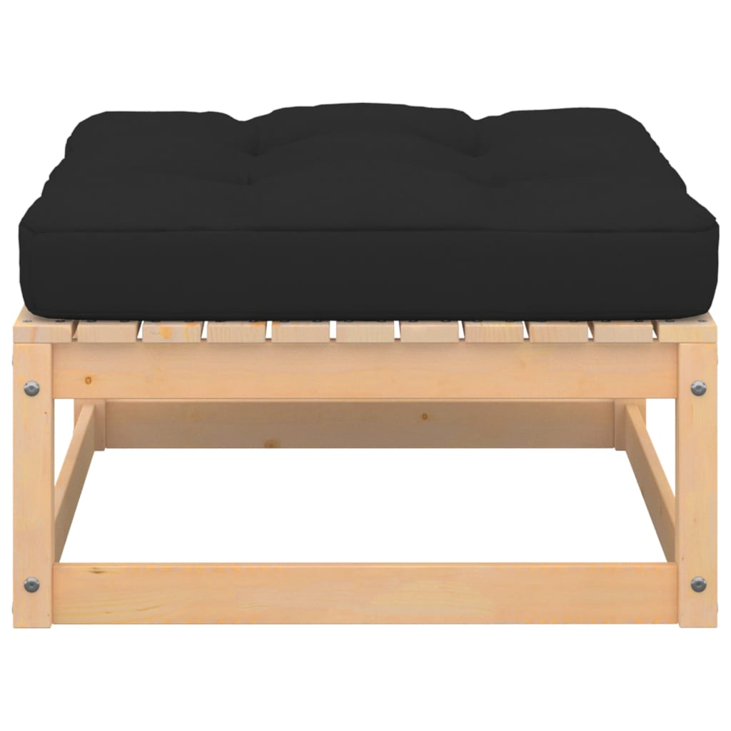 tömör fenyőfa kerti lábtartó párnával (807288)