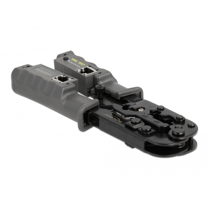 Delock Krimpelő eszköz csupaszítóval és hálózati teszterrel 8P (RJ45), 6P (RJ12 / 11) vagy 4P (RJ10) (90510) (90510)