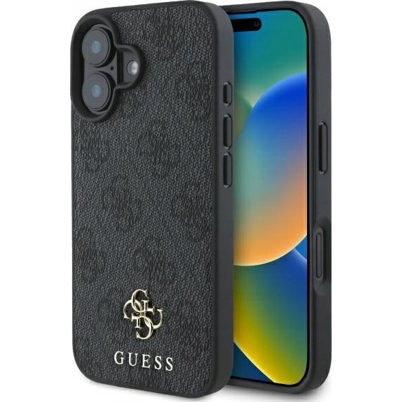 Guess PU Metal Logo Magsafe Apple iPhone 16 Hátlapvédő Tok Szürke (GUHMP16SP4SM4MK)