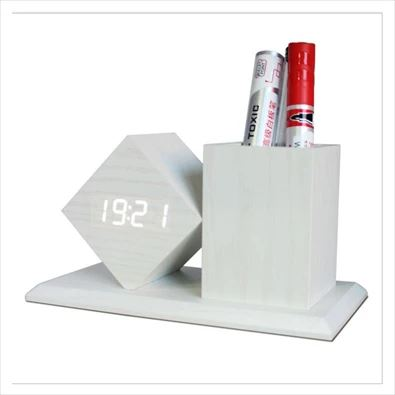 TOO PHC-330-W digitális óra írószertartóval fehér (PHC-330-W)