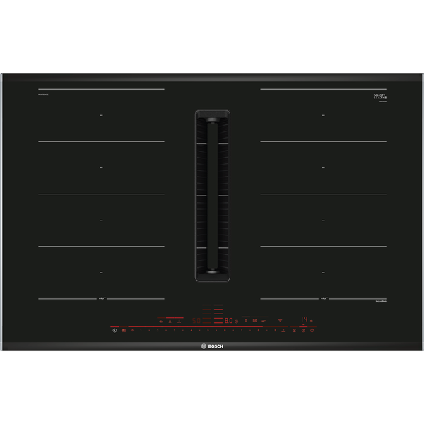 Bosch Serie 8 PXX875D67E нагревателна плоча Черен Вграден 80 см Зона за индукционна плоча 4 zone(s)