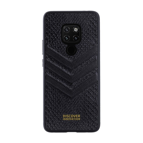 NILLKIN PRESTIGE műanyag telefonvédő (szilikon keret, bőr hatású hátlap, kigyóbőr hatású minta) FEKETE [Huawei Mate 20] (5996457850679)