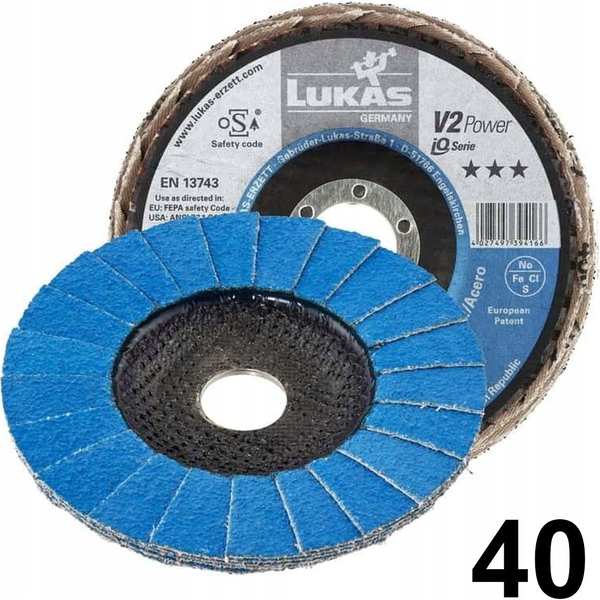 LUKAS-ERZETT A27441250401445 Legyezős csiszolókorong Ø 125 mm Szemcsézet=40 10 db
