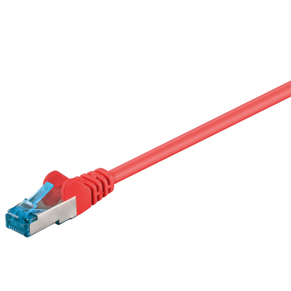Goobay S/FTP CAT6a Patch kábel 1m - Piros