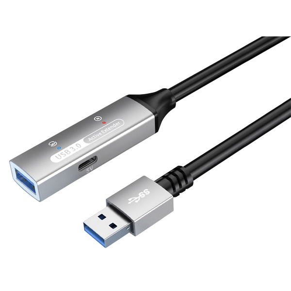 PREMIUMCORD Aktív Kábel USB-A 3.2 Gen1, hosszabbító, repeater, A - A, M/F, 15m, fekete (KU3REP15AL)