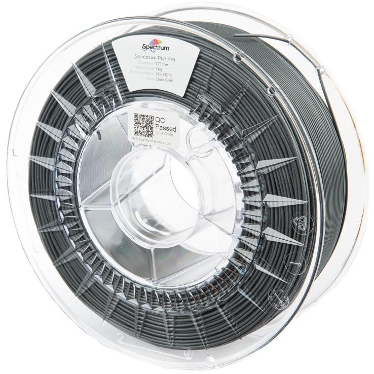 Spectrum 3D nyomtatószál, PLA Pro, 1,75 mm, Dark Grey, 1 kg (80109)