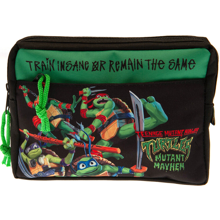 Thumbs up! Tini Ninja Teknőcök töltetlen cipzáras tolltartó fiúknak - Fekete mintás (5056563715788)