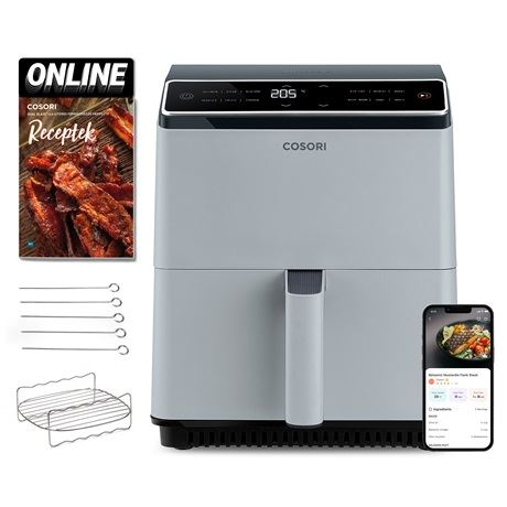 Cosori Dual Blaze forrólevegős sütő 6,4L világosszürke
