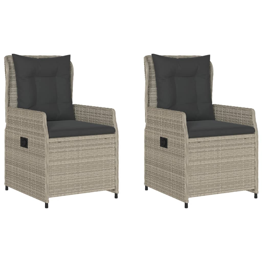 2 db világosszürke polyrattan dönthető kerti szék (368657)