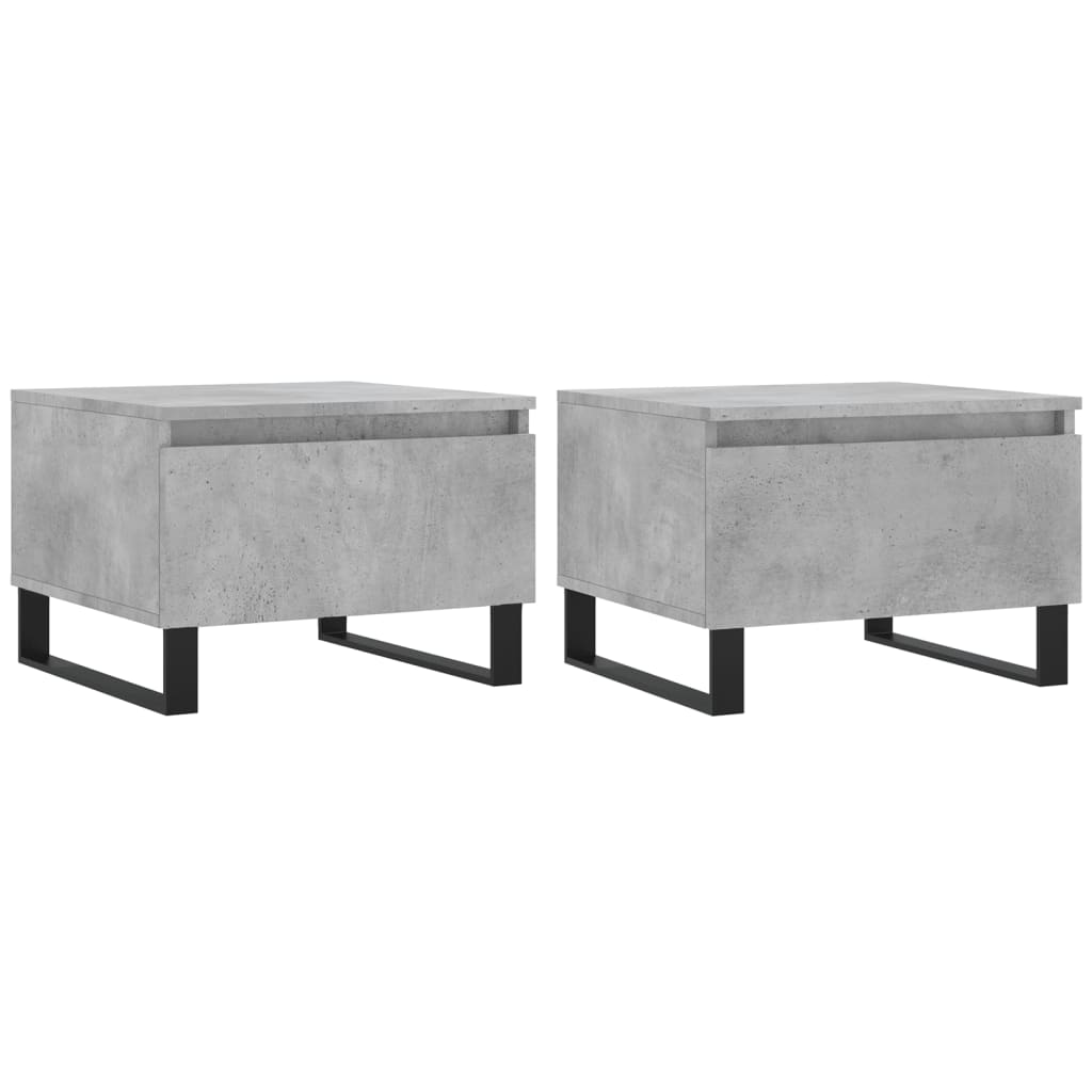 2 db betonszürke szerelt fa dohányzóasztal 50 x 46 x 35 cm (830885)