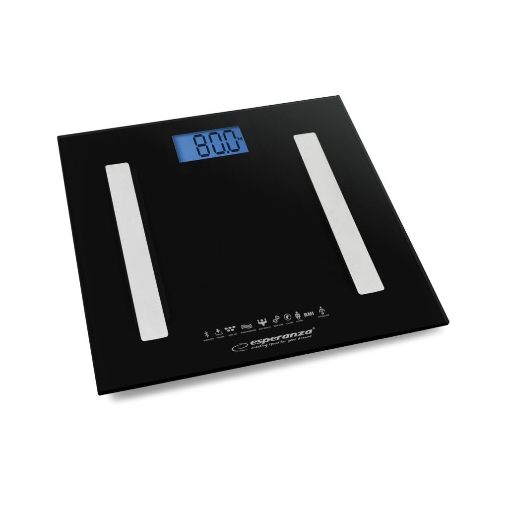 Esperanza EBS016K B.FIT 8 in1 Bluetooth fürdőszoba mérleg fekete (EBS016K)