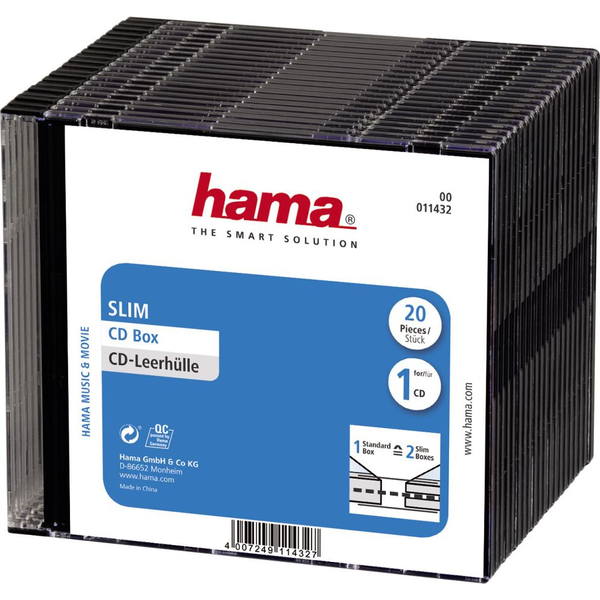 Hama 00011432 custodia CD/DVD Nero, Trasparente