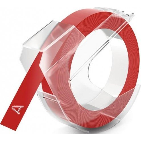 Feliratozó szalag, piros, felirat színe fehér, 9 mm, 3 m (653269)