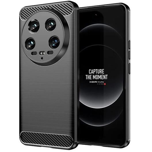 Gigapack Xiaomi 14 Ultra szálcsiszolt, karbon mintás tok fekete (GP-156119) (GP-156119)