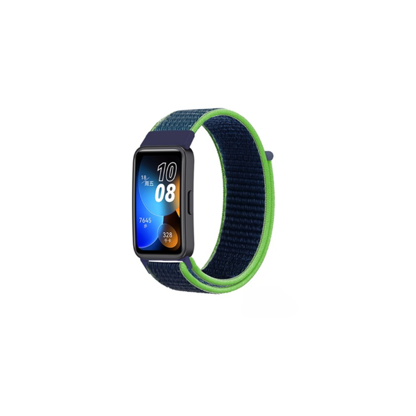 Mybandz Huawei Band 8/9 Tépőzáras Szövet Okosóra szíj - Zöld/Kék
