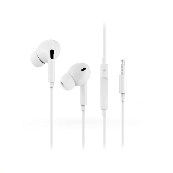 Devia универсални стерео слушалки за запис - 3,5 mm жак - Devia Smart Series Stereo Wired Earphone - бели