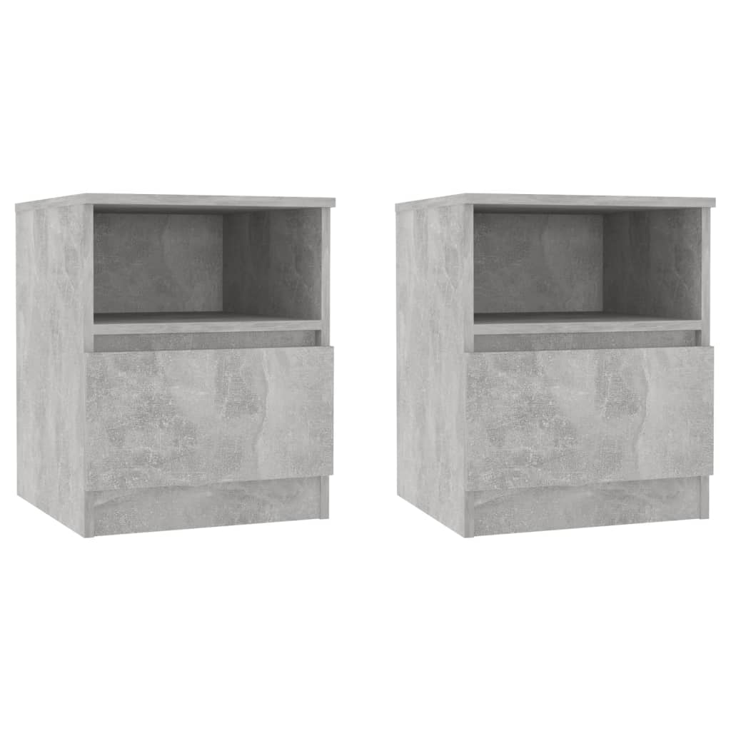 2 db betonszürke forgácslap éjjeliszekrény 40 x 40 x 50 cm (806166)