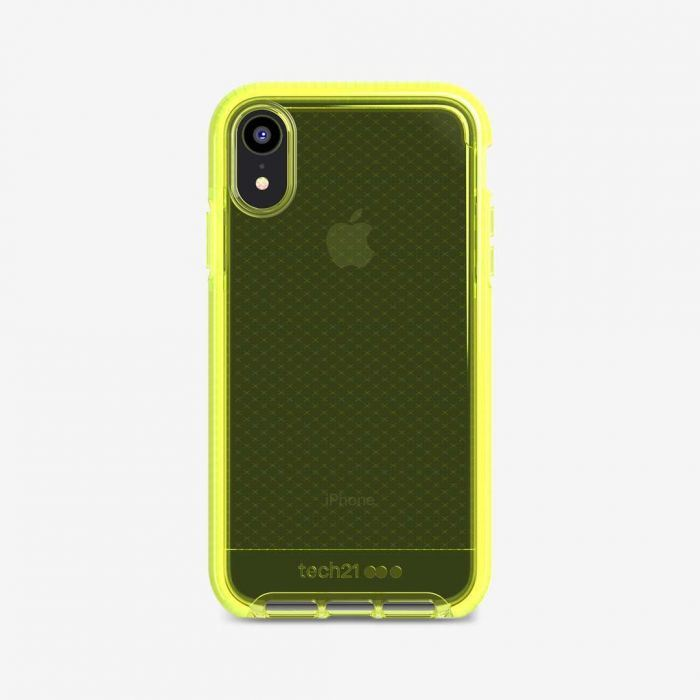 Tech21 Evo Check iPhone XR hátlaptok Neon Yellow (T21-6517) (T21-6517)
