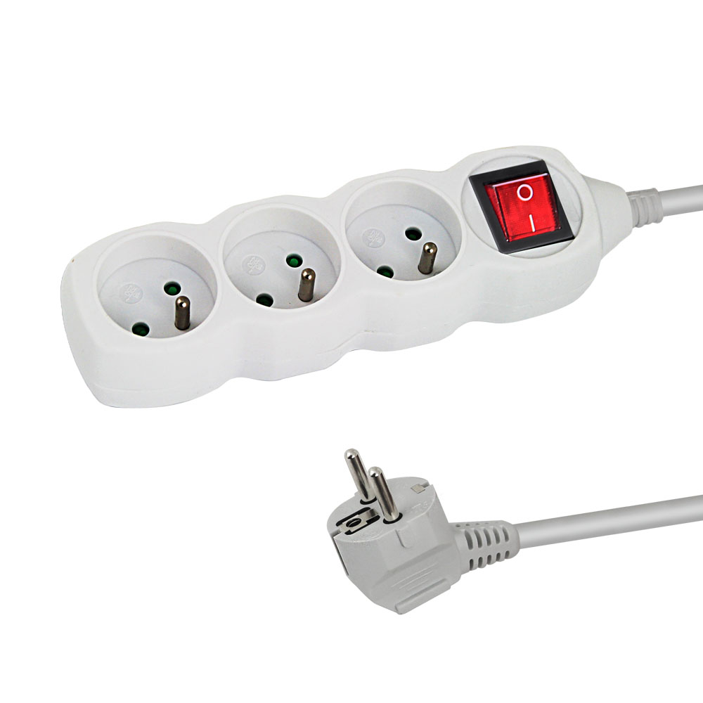 Esperanza ELK210W Hálózati elosztó 3 aljzatos 1,5m - Fehér (ELK210W)